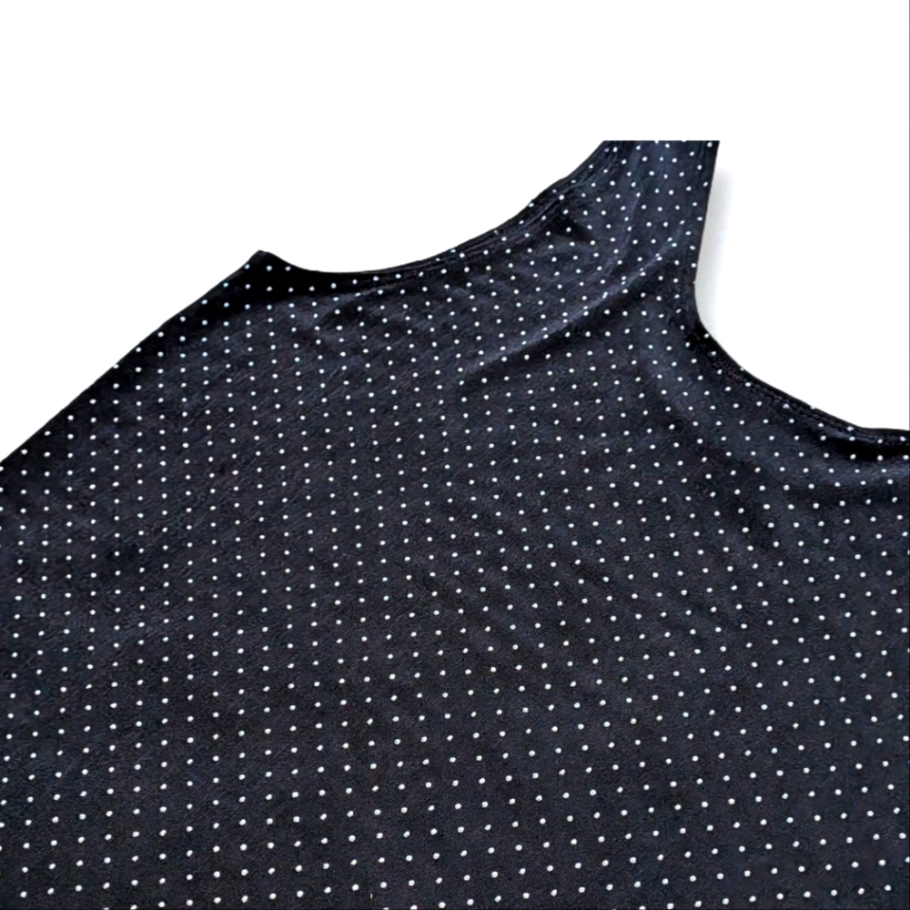 Chico's Dark Blue Black White Polka Dot Tank Top Size‎ 1 Sleeveless Blouse - Picture 3 of 8